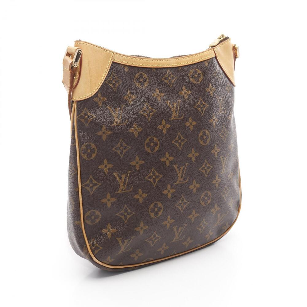 Louis Vuitton Monogram Canvas Bag Brown Shoulder Odeon Leather